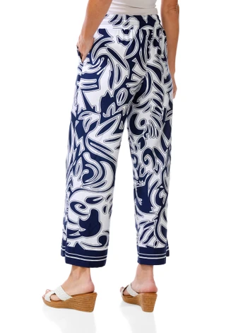 Thumbnail 2: ILU Women's Petite Wide Leg Print Pants 