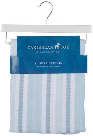 Thumbnail 1: Caribbean Joe 70x72 Tidal Stripe Shower Curtain 