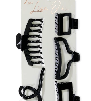 Thumbnail 3: LISA & CO 7 Piece Mixed Media Claw Clips 