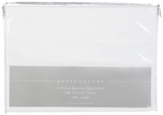 Thumbnail 1: Hotel Luxury Queen 4 Pc Solid Cotton Sheet Set 