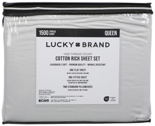 Thumbnail 2: Lucky Brand 4 Pc Queen 1500 Thread Count Cotton Rich Sheet Set 