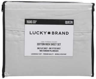 Thumbnail 1: Lucky Brand 4 Pc Queen 1500 Thread Count Cotton Rich Sheet Set 