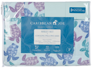 Thumbnail 1: Caribbean Joe Full 6 Pc Coastal Turtle Sheet Set 