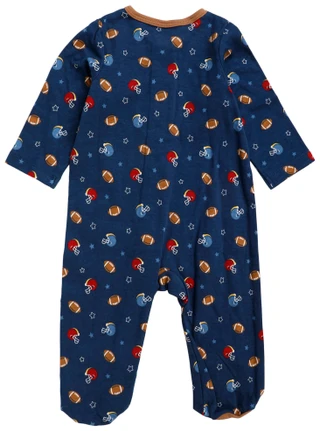 Thumbnail 2: Little Me Baby Boys Football Footsie Pajamas  