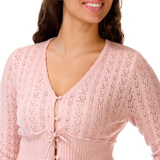 Thumbnail 2: Sweater Girls Juniors Button Front Crochet Sweater 