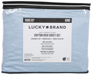Thumbnail 3: Lucky Brand 4 Pc King 1500 Thread Count Cotton Rich Sheet Set 