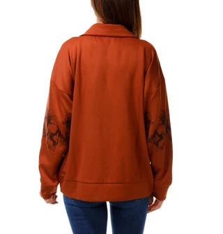 Thumbnail 2: Anneliese Women's Horse Graphic Quarter Zip Pullover 