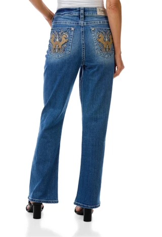 Thumbnail 1: Lotus by Miss Me Women's Embroidered Bling Back Jeans 