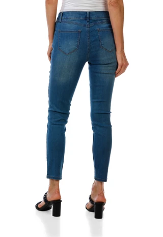 Thumbnail 2: 1822 Denim Women's Silk Denim Ankle Skinny Jeans 