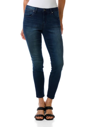 Thumbnail 1: 1822 Denim Women's Silk Denim Ankle Skinny Jeans 
