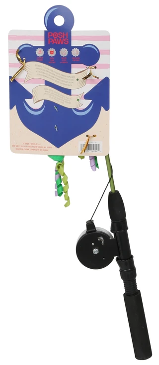 Thumbnail 2: Posh Paws Fishing Rod Cat Teaser Toy w/ Cat Nip  