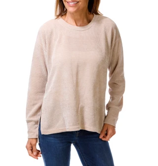 Thumbnail 1: Chenault Women's Waffle Knit Crew Neck Top 