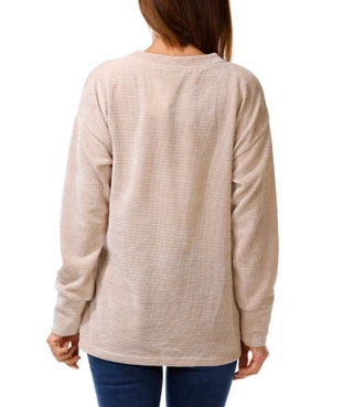Thumbnail 2: Chenault Women's Waffle Knit Crew Neck Top 
