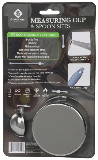 Thumbnail 2: GOURMET KITCHEN 8 Pc Eco Friendly Measuring Cup & Spoon Sets 