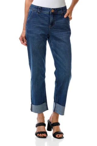 Thumbnail 1: Democracy Women's Stretch Waist Cuff Jeans 