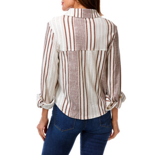 Thumbnail 2: Cure Women's Stripe Utility Zip Up Top 