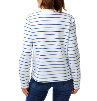 Thumbnail 2: Cupio Women's Long Sleeve Striped Laced Up Sweater 