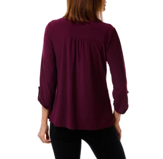 Thumbnail 2: PerSeption Concept Women's 3/4 Rolled Sleeve Button Up Top  