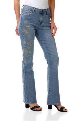 Thumbnail 1: 1822 Denim Women's Embroidered Bootcut Jeans 