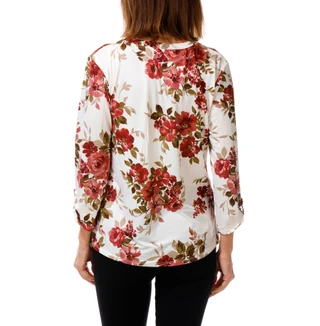 Thumbnail 2: PerSeption Concept Women's 3/4 Sleeve Quarter Zip Blouse 