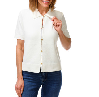 Thumbnail 1: NINE WEST Women's Button Front Sweater Top 