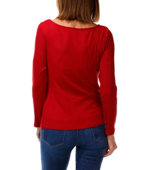 Thumbnail 2: Cyrus Women's Ribbed Long Sleeve Boat Neck Top 