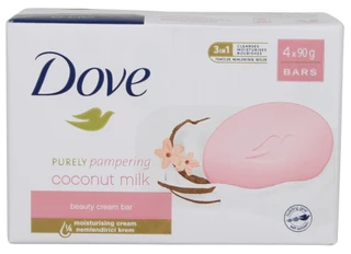 Thumbnail 1: DOVE 4 Pk Coconut Milk Bar Soap 