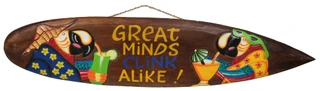 Thumbnail 1: Chesapeake Bay 39 in Wooden Great Minds Clink Alike Parrots Surfboard Decor 