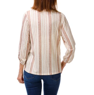 Thumbnail 2: Joie De Vivre Women's Stripe Henley Pocket Top 