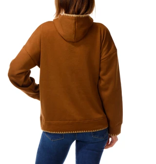 Thumbnail 2: Anneliese Women's Blanket Stitch Kangaroo Pocket Hoodie 