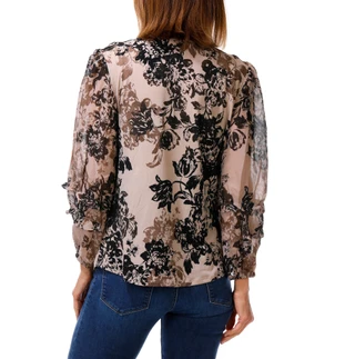 Thumbnail 2: Vivid aura Women's Long Sleeve V-Neck Blouse 