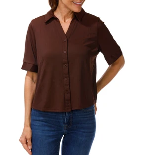 Thumbnail 1: Adrianna Papell Women's Cropped Ribbed Knit Shirt 