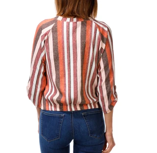 Thumbnail 2: Cure Women's 3/4 Sleeve Button Tie Front Top 