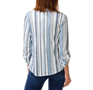 Thumbnail 2: Cure Women's Stripe Utility Zip Neck Top 