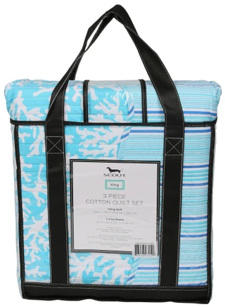 Thumbnail 2: SCOUT 3 Pc King Keanu Reefs Cotton Quilt Set  