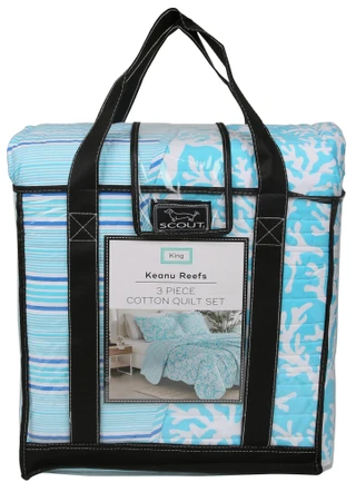 Thumbnail 1: SCOUT 3 Pc King Keanu Reefs Cotton Quilt Set  