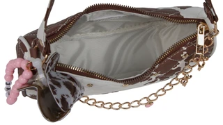 Thumbnail 3: Underonesky 3 Pc Cow Print Shoulder Bag, Claw Clip, & Beaded Bracelet 