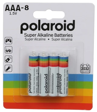 Thumbnail 1: Polaroid 8 Pk AAA Super Alkaline Batteries 1.5V 