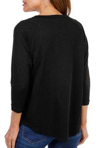 Thumbnail 2: Anneliese Women's 3/4 Sleeve Chenille Button Top 