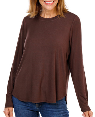 Thumbnail 1: Thread & Supply Women's Solid Long Sleeve Crew Neck Top 