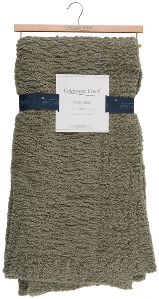 Thumbnail 1: Coldwater Creek 50x60 Cozy Knit Throw Blanket 