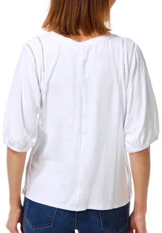 Thumbnail 2: Coral Bay Women's Petite Short Puff Sleeve Top 