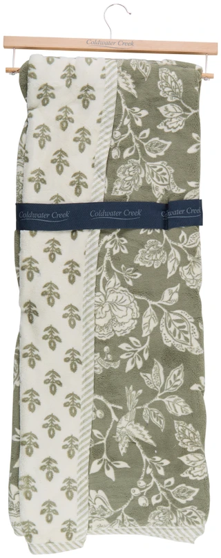 Thumbnail 2: Coldwater Creek 50x70 Reversible Velvet Plush Throw Blanket 