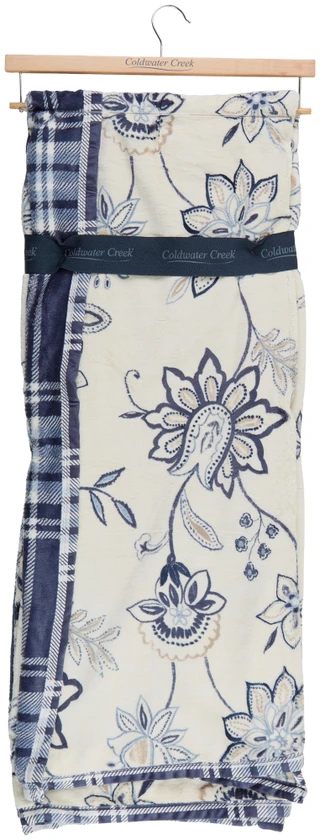 Thumbnail 2: Coldwater Creek 50x70 Reversible Velvet Plush Throw Blanket 