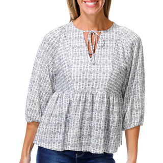 Thumbnail 1: BOBEAU Women's Petite 3/4 Sleeve Caty Dolman Boho Top 