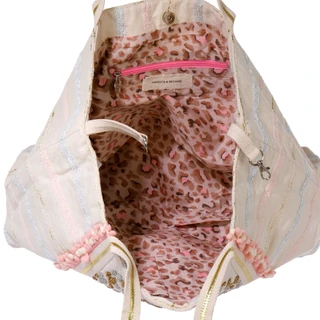 Thumbnail 2: AMERICA AND BEYOND Breast Cancer Awareness Tote Bag with Pink Ribbon Embroidery 