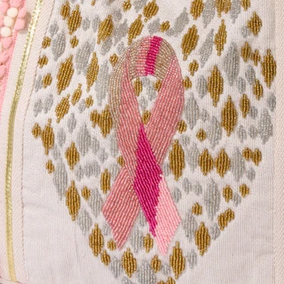 Thumbnail 3: AMERICA AND BEYOND Breast Cancer Awareness Tote Bag with Pink Ribbon Embroidery 
