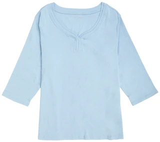 Thumbnail 1: Coral Bay Women's Plus 3/4 Sleeve Solid V-neck Casual Knit Top 