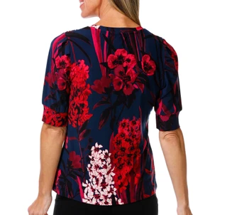 Thumbnail 2: Tommy Hilfiger Women's Short Sleeve Floral Button Shoulder Top 