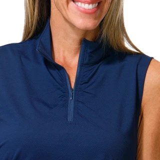 Thumbnail 3: Stella Parker Women's Sleeveless Active Ruched 1/4 Zip Top 